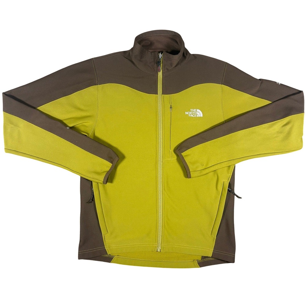 The North Face Flight Series Softshell Jacket Mens Medium Lime Green Brown Zip